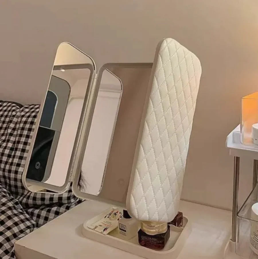 Tri-Fold Illuminating Makeup Mirror