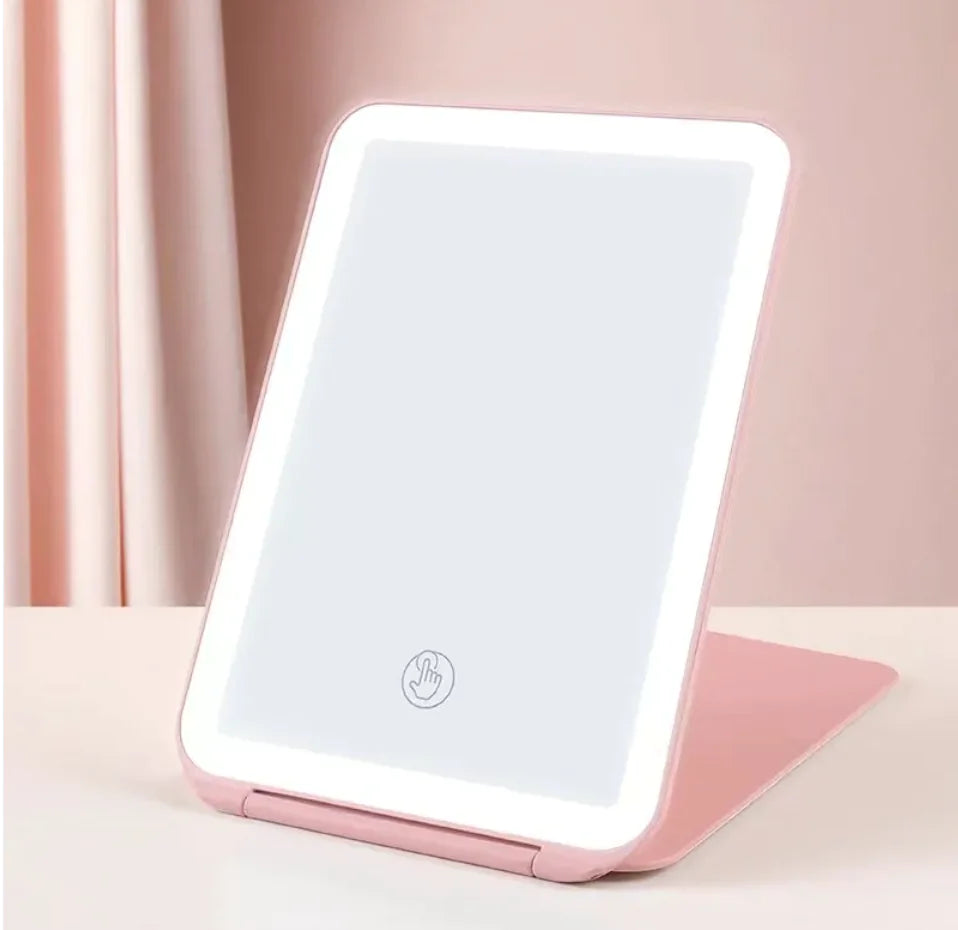 Tri-Fold Illuminating Makeup Mirror